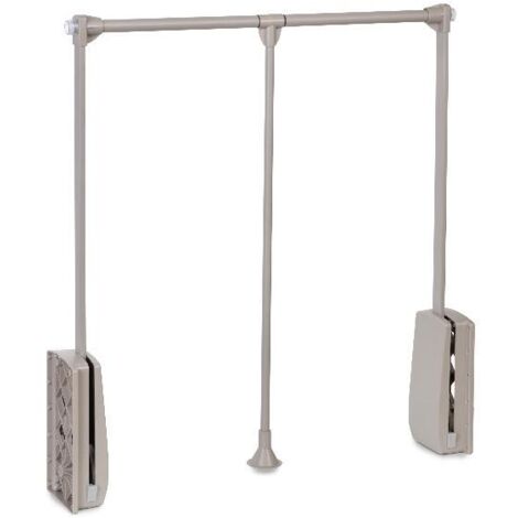 emuca colgador abatible para armario hang, ancho regulable 830-1150mm, acero y plástico pintado color gris piedra
