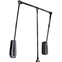Emuca Colgador abatible para pared Hang, ancho regulable 600-830mm, Acero y Plástico, Pintado negro