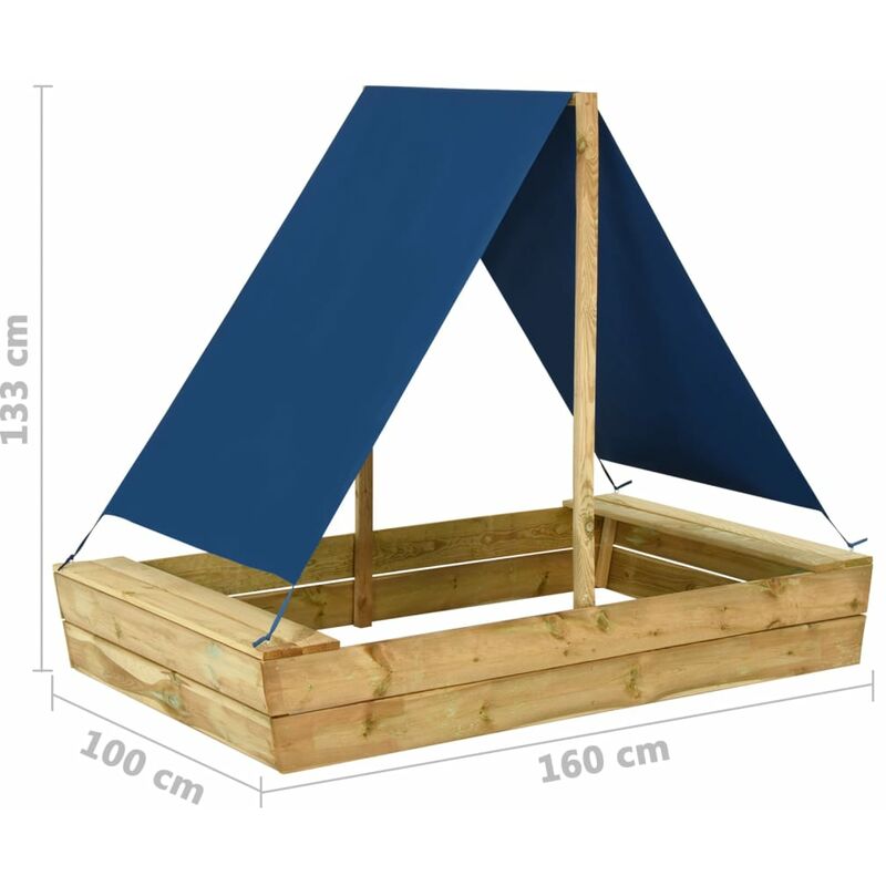 Mesa de picnic de madera con arenero y asientos azul - Plum