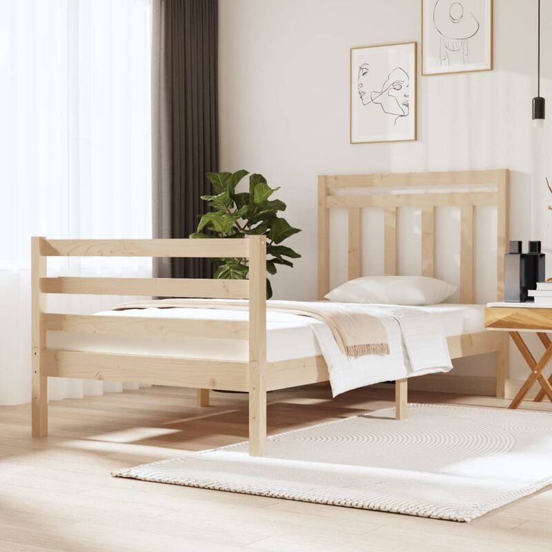 YOUTHUP Estructura de cama individual madera maciza 90x190 cm