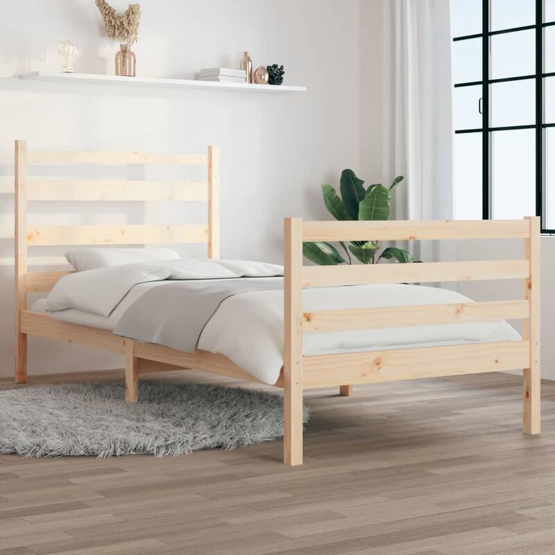 YOUTHUP Estructura de cama de madera maciza de pino 90x200 cm