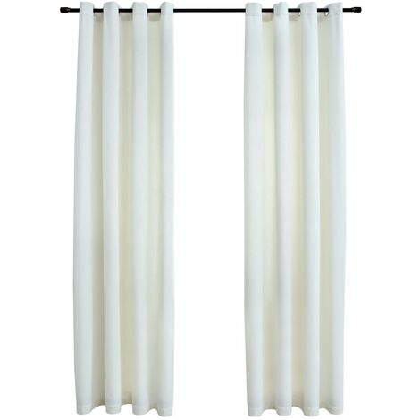 Cortinas opacas de 2 piezas, decoración aislante para ventana, 135x245cm,  color crema