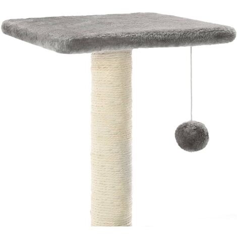 Rascador para gatos de 65 cm color gris con poste envuelto en