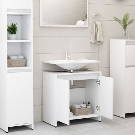 Armario de almacenamiento de baño, gabinete de baño estrecho blanco,  armario lateral independiente con estantes abiertos y estante de  almacenamiento