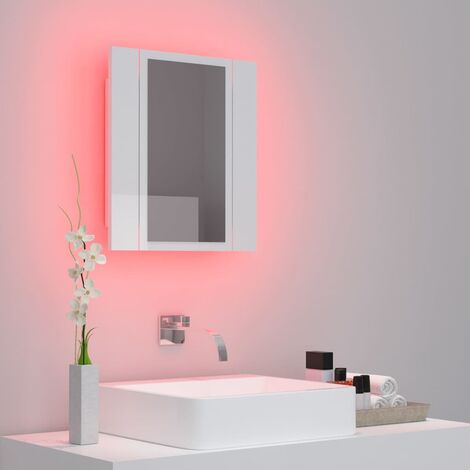 HOMCOM Armario de Baño con Espejo y Luz LED Mueble Espejo de Pared con