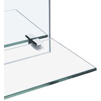 Espejo de pared con estante de vidrio templado 50x50 cm - Plateado