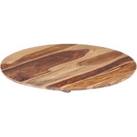 YOUTHUP Superficie de mesa redonda madera maciza sheesham 25-27 mm 60cm - Marrón