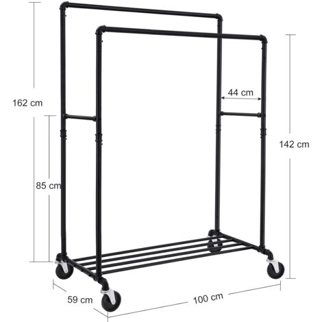 Aste appendiabiti per carichi pesanti tubi metallici/resistente carico/risparmio di spazio/facile da montare/per la gestione dei vesti stendibiancheria per la casa espositori per abbigliamento 