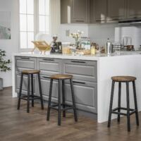VASAGLE Set di 2 Sgabelli Alti, Sgabelli da Bar, Sgabelli Cucina, Telaio in  Acciaio Resistente, Altezza
