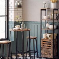 VASAGLE Set di 2 Sgabelli Alti, Sgabelli da Bar, Sgabelli Cucina, Telaio in  Acciaio Resistente, Altezza