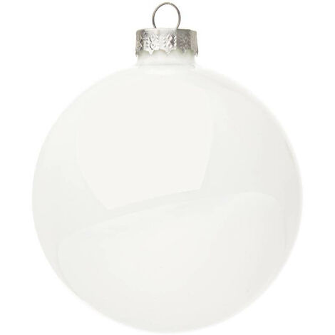 Sfera natalizia Bizzotto vetro bianco lucido ø8
