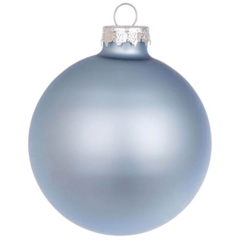 PALLINA DI NATALE IN VETRO D.8CM CELESTE OPACO