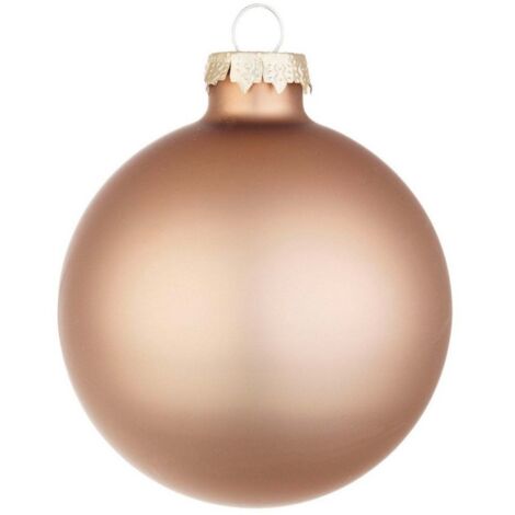 Sfera natalizia Bizzotto in vetro beige opaco Ø8 cm