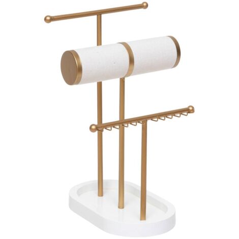 Portagioielli cm.31x20x20 colore Oro e Bianco (1/3)