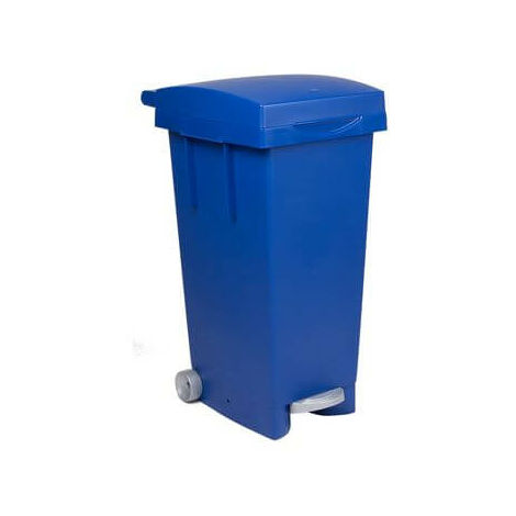 Bidone con ruote e pedale da 80 litri, collezione separata, colore blu ICS Blue