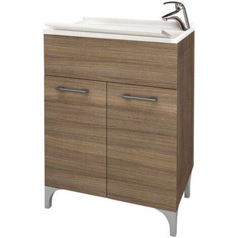 Lavatoio 60 Rovere Fumo L. 60 X P. 50 X H. 83 Cm