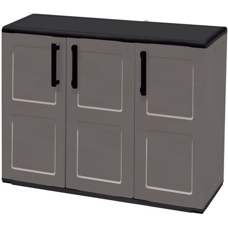 ARMADIO BASSO IN POLIPROPILENE 102 X 37 X H84 CM 3 ANTE E RIPIANO