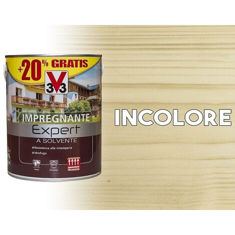Impregnante a solvente protettivo per legno Expert incolore 3 litri