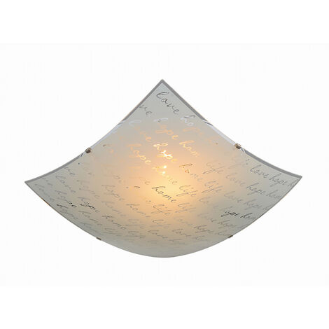 TRIO LIGHTING Plafoniera signa vetro decoro firma 40x40