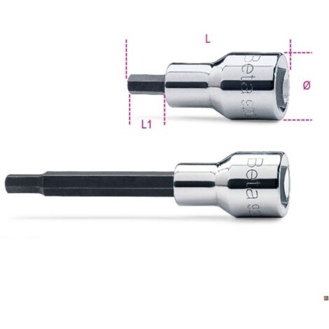 CHIAVI A BUSSOLA MASCHIO ESAGONALE CON ATTACCO QUADRO FEMMINA 1/2 CROMATE MM 19 ART. 920PE