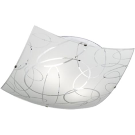 Plafoniera spirelli vetro decoro cerchi 40x40
