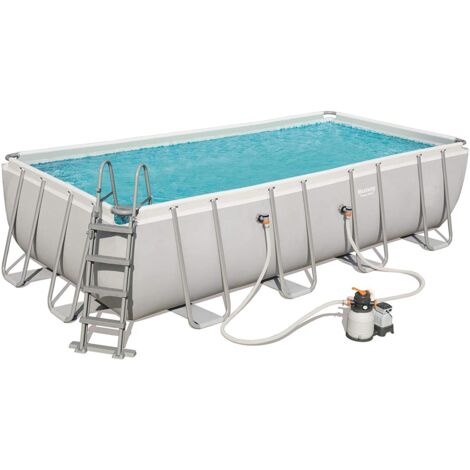 Piscina Power Steel Rettangolare Telaio Portante Cm.549X274X122H. - kg.113.9 - lt.14.812 - filtro sabbia (art.56466)