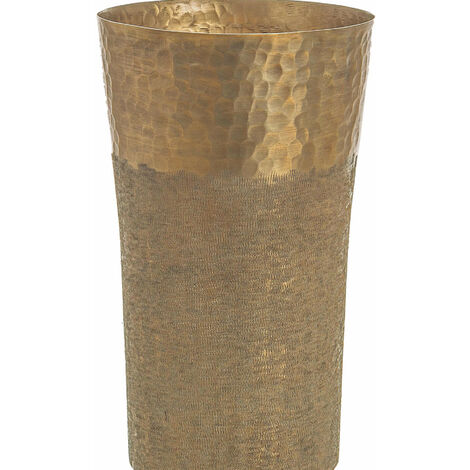Vaso In Vetro Altezza 30 Cm, Oro Lucido, Forma A Bolla, Per Fiori O Arredo, Ram Designs