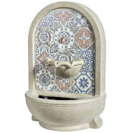 Fontana con Mosaico cm.22x36 h.54 colore Beige