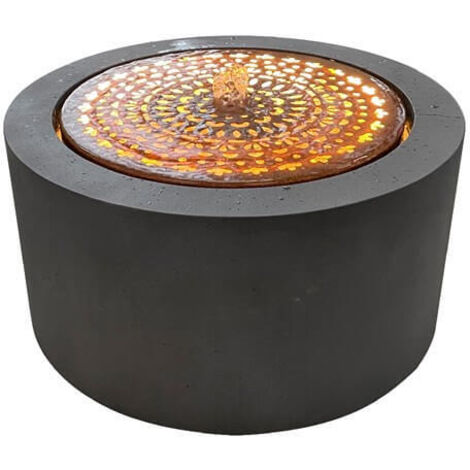 Fontana Tonda con Luci LED Ø50 h.30 cm colore Grigio (1/3)