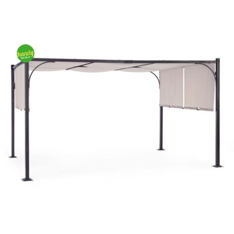 Gazebo Slide 3x4 Metri in Acciaio Colore Telo Grigio Struttura Antracite (1/6)