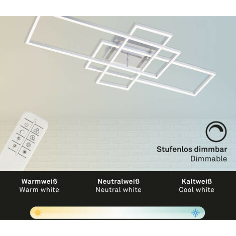 Plafoniera LED Frame cm 104x32 Potenza 51 Watt - 6600 Lumen Colore Alluminio