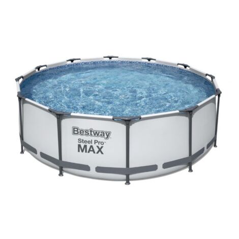 Bestway – Piscina rotonda Steel Pro MAX 56418 – 366x100cm – Struttura in acciaio galvanizzato – Rivestimento DuraPlus resistente alle forature – Pompa di filtraggio inclusa (1/10)