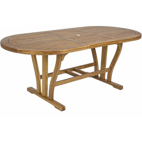 Yes Everyday Tavolo Per Esterno In Legno Di Acacia Ovale Allungabile 150/200x90x H74 Cm