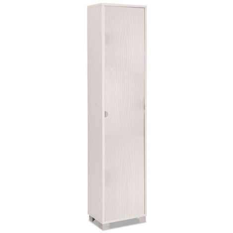 Mobile colonna 4 ripiani h190 l43 p29 cm in finitura bianco fiammato – Struttura sp. 18mm – Anta sp. 16mm – Maniglia in alluminio – Piedini verniciati cromo satinato – Sarmog (1/5)