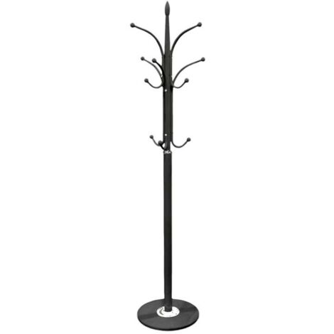 Appendiabiti piantana in metallo nero cm 178 base marmo