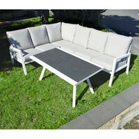 Salotto Angolare Alluminio Colore Bianco Texas cm 250x195
