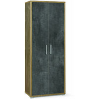 Mobile 2 Ante Colore Noce Stelvio e Ossido Nero Dimensioni cm 71x41x h. 182