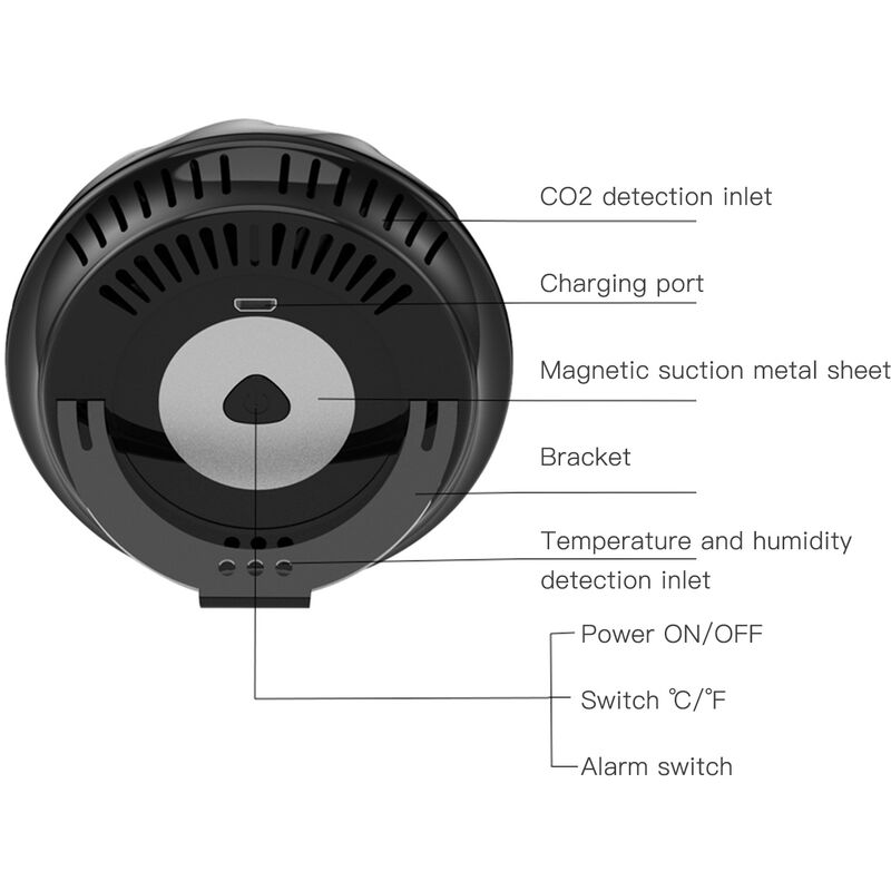 CO2-Messgerät Digitaler Temperatur-Feuchtigkeitssensor Tester O3V1 
