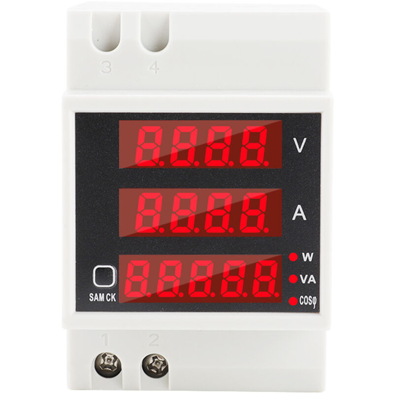 100A AC80-300V digitale DIN Schiene Spannung Amperemeter Voltmeter Weiss X3Q8 