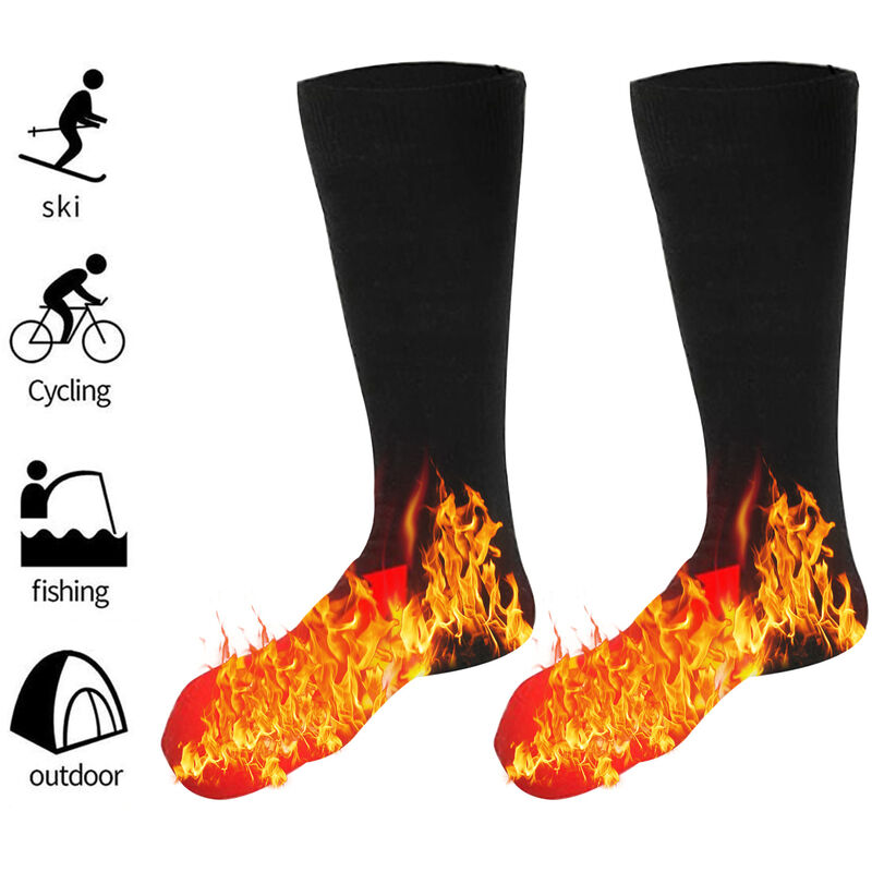 Batterie beheizte Socken Stiefel Füße wärmer Fußwärmer für Skifahren Outdoor NEU 