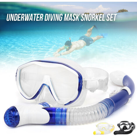 Erwachsene Schnorchelmaske Tauchermaske mit Atemschlauch Schwimmen Silikon PVC 