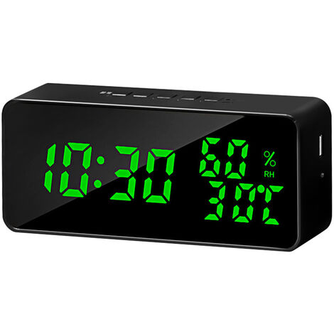 Wanduhr mit großem LCD Display digital Uhr Funkuhr Datum Temperatur Mond W 