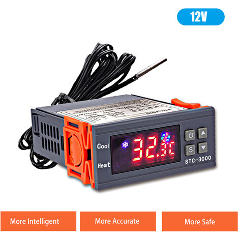 Temperaturregler Mit Fühler Thermostat 12V Digital Temperaturschalter mit LED 