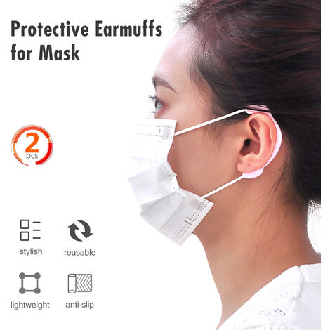 JISONCASE 10 Stück Maskenhaken für Mundschutz Einstellbarer Haken Schnalle für Rutschfestes Ohr,Lindernde Ohrenschmerzen Geeignet für Erwachsene und Kinder Blau 