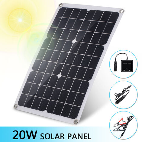 Solarpanel Solarmodul 12V Monokristalline Solarzelle Solarenergie Ladegerät 20W 