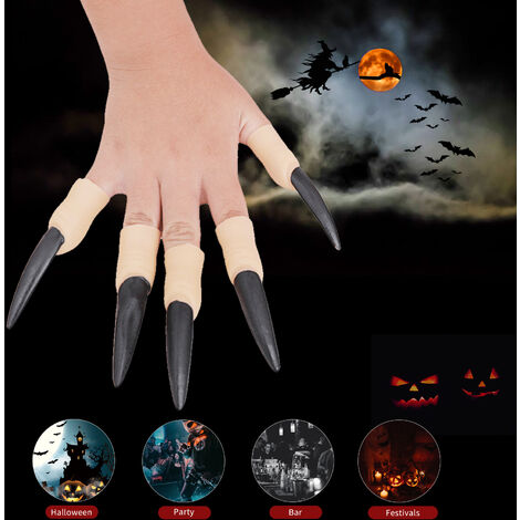 10 STÜCKE Halloween Gefälschte Fingerklaue Hexennägel Scary