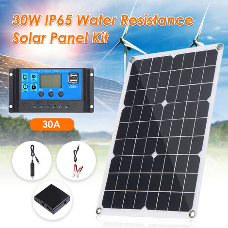 Solarpanel Solarmodul Ladegerät 20W  Solarregler Laderegler Controller 10/20/30A 