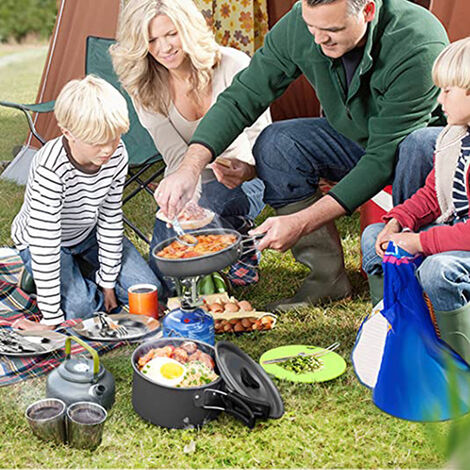 Outdoor Camping Kochgeschirr Topf 1-2 Personen Picknick Wandern Küchengeschirr 