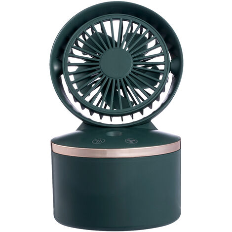 Schreibtisch-Nebelventilator Cooling Mister Fan mit 280 ml Wassertank Tragbarer USB-Sprühnebelventilator mit 3 Geschwindigkeiten 2 Nebelmodi für Home Room Office,Grün - Grün