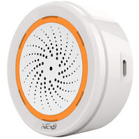 NEO Tuya Smart ZigBee-Temperatur-Feuchtigkeitssensor Eingebauter Sirenenalarm 3 in 1 90-dB-Schalllichtsensor T &amp; H-Sensor Arbeiten Sie mit der Gateway Autom Home Automation-Szene,Weiß,Modell-2